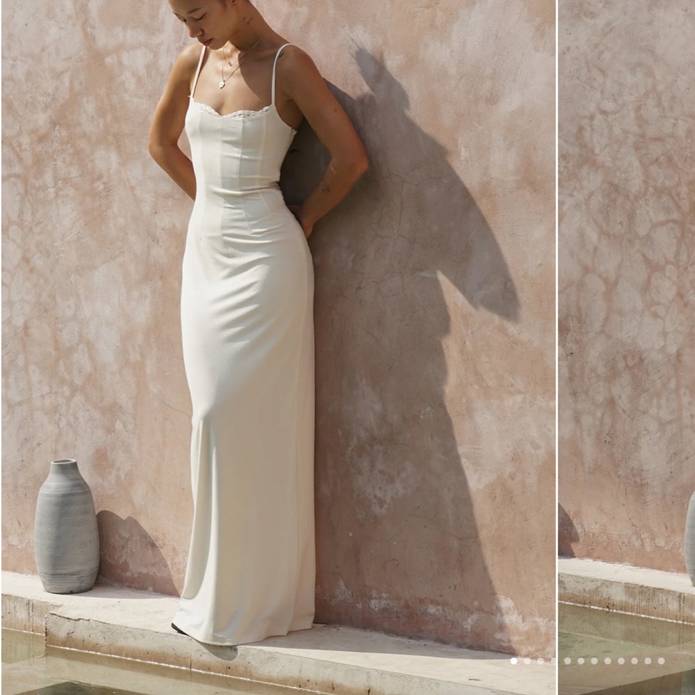 Meshki Elegant Ivory Maxi Dress